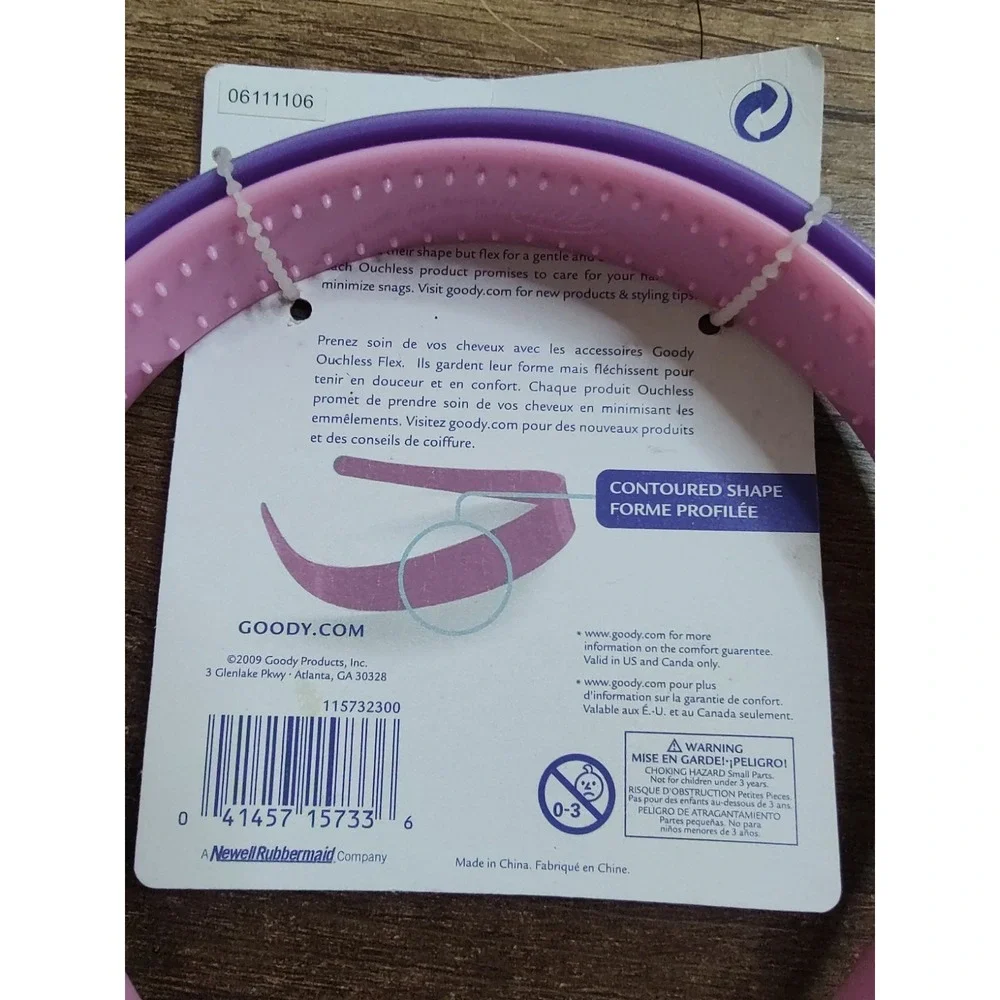 NOS Goody Ouchless Flex Headband 2 Ct No Squeeze Fit Pink Purple Z28